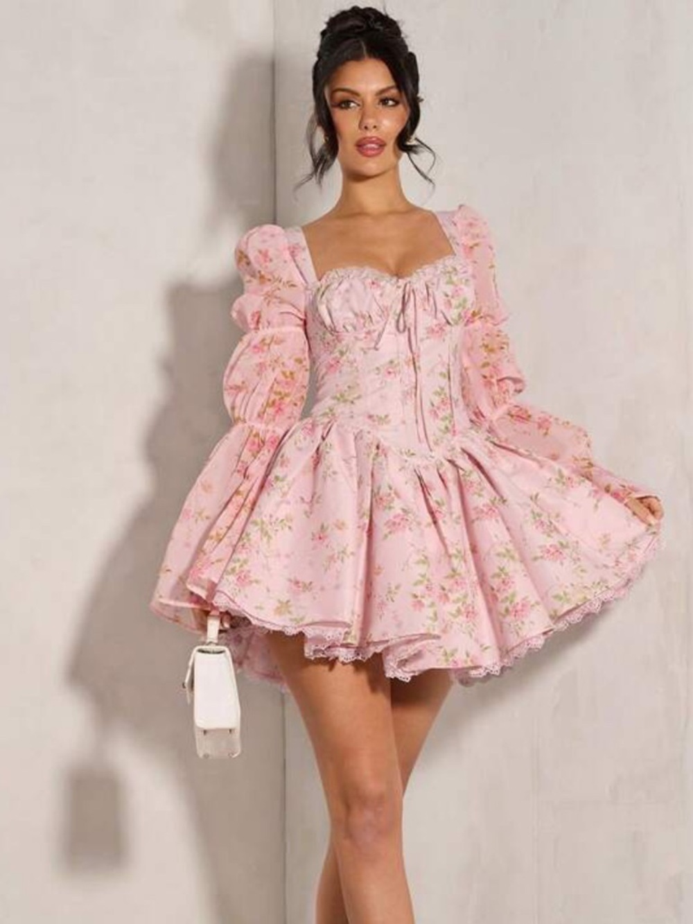 Cottagecore Regencycore Romantic Vintage Coquette Corset Mini Dress NEW LARGE